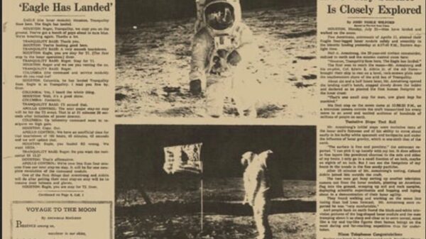 21 iulie 1969 prima pagina care a anuntat ca omul a ajuns pe luna